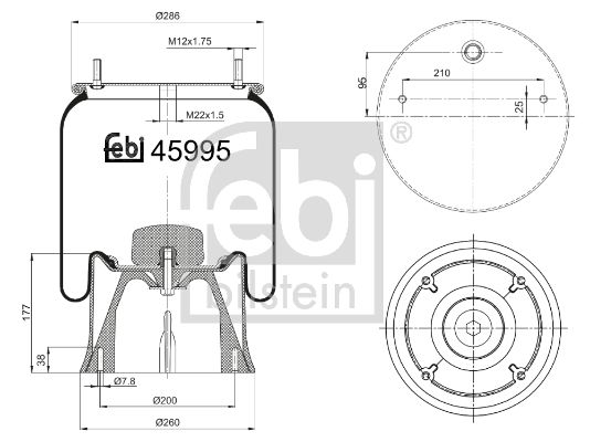 FEBI BILSTEIN Кожух пневматической рессоры 45995